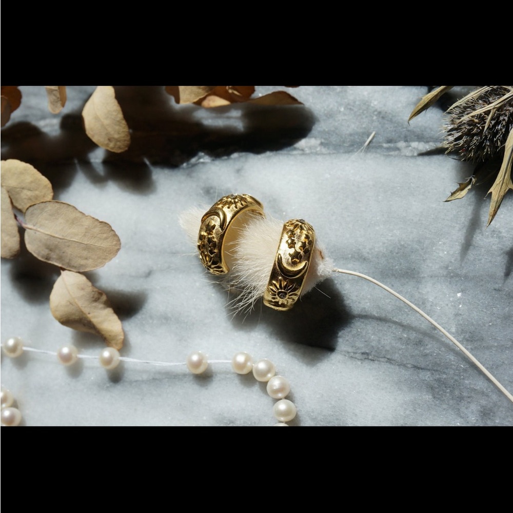 Chunky celestial earrings.